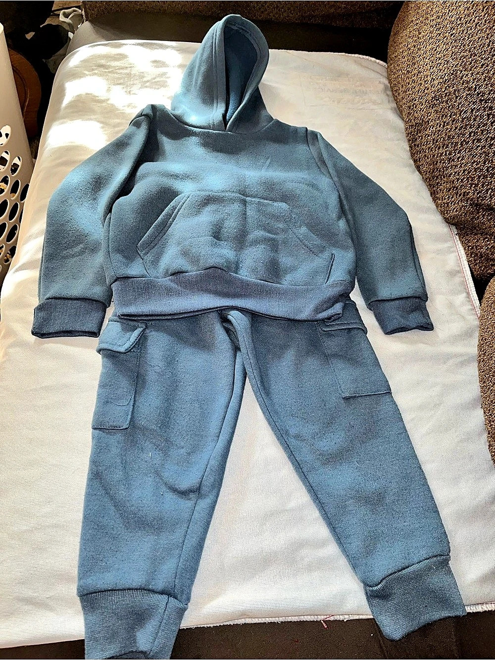 Quad Seven Boys Size 3T Blue Hoodie Jogger Set Like New